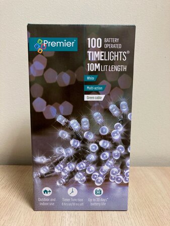 100 Battery Operated Timelights White