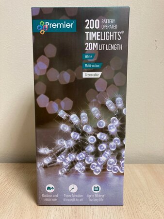 200 Battery Operated Timelights White