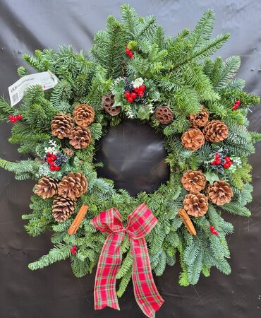 Christmas Wreath Plaid Large