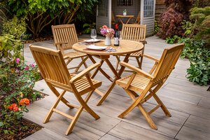 Malton Teak Folding 4 Seat Set