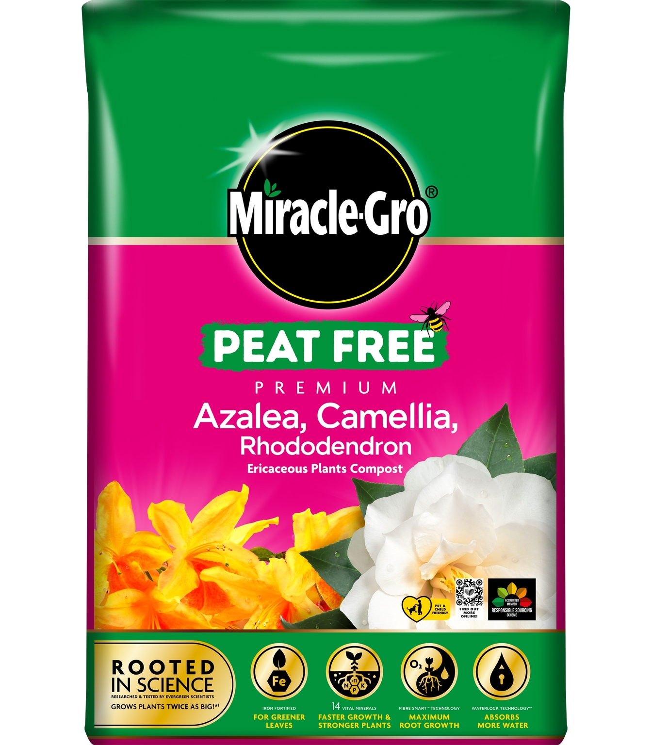 Miracle Gro Ericaceous Compost Peat Free 40L - Thompsons Plants ...