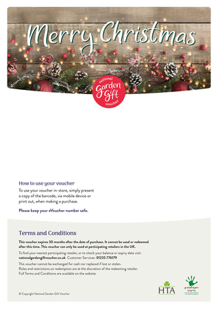 National Garden Gift E-Voucher - Merry Christmas!